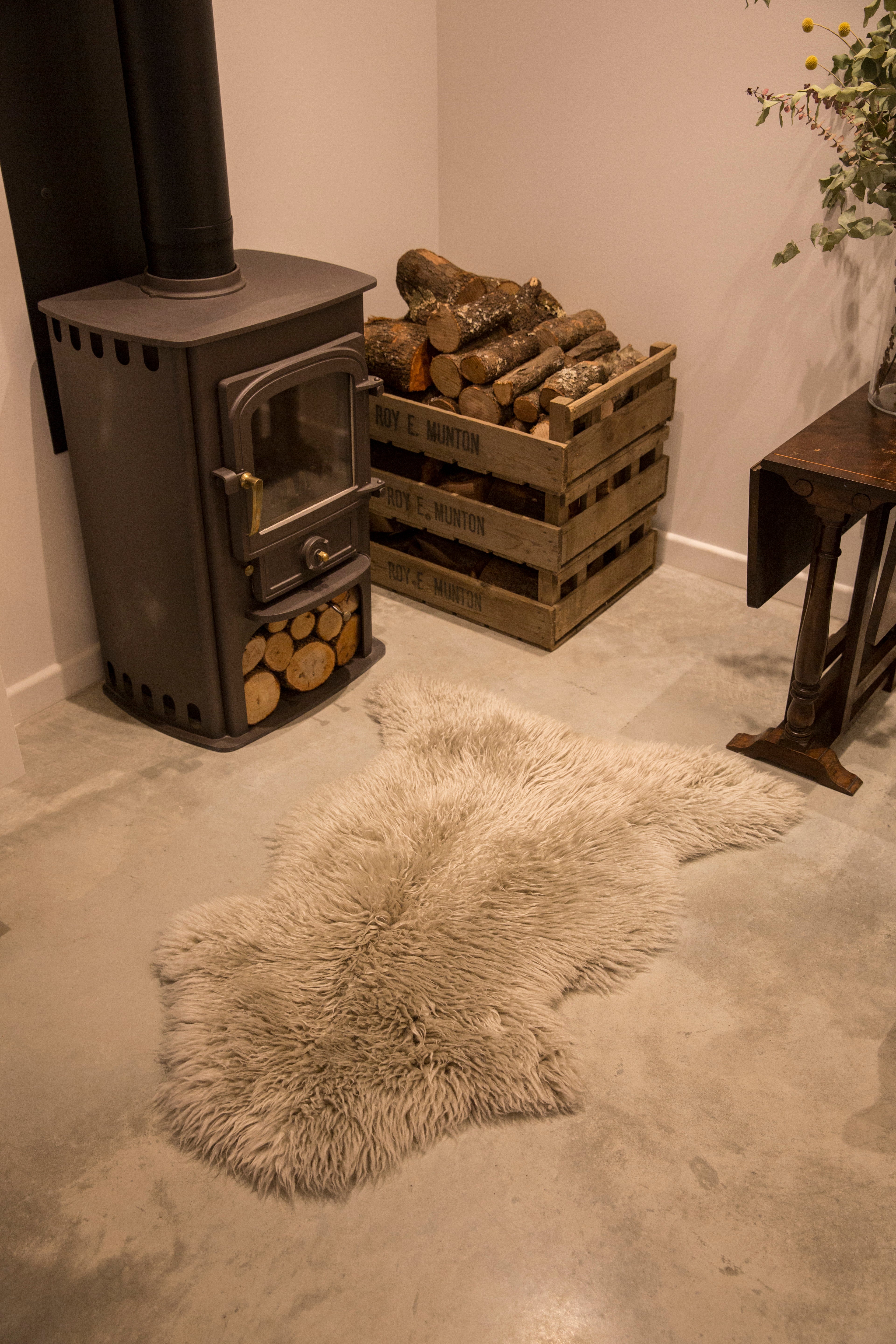Sheep skin rug, 11