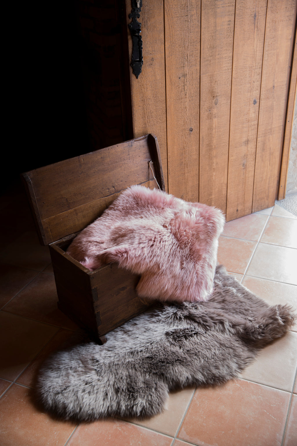 Sheep skin rug, 13